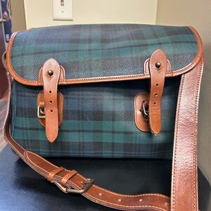 Ralph Lauren vintage Classic Plaid Leather Strap Men's Bag